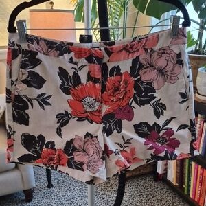 Ann Taylor Black and Pink Floral Shorts